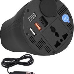 allextreme 160W Car Power Inverter Lighter Socket QC3.0 5V 2.4A USB Port 150W Outlet LED Car Inverter-picture-3