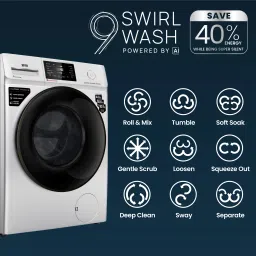 ifb 8 kg 5 Star with Steam Refresh program, 9 Swirl Wash, Eco Inverter, Touch Panel with AI Fully Automatic Front Load with In-built Heater Silver image 5