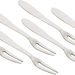 Stainless Steel Fruit Forks Set, 5.1 Inch', 6- Piece, (Silver) Stainless Steel Fruit Fork, Baby Fork, Dessert Fork, Salad Fork Set-30