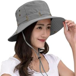 AlexVyan Casual Beach Hat SunVisor Hat for Girls UV Protection Wide Brim Summer Cap-image-75