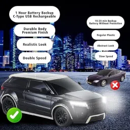 kavana Thar Car Remote Control 3D with LED Lights, Chargeable 2 image 2