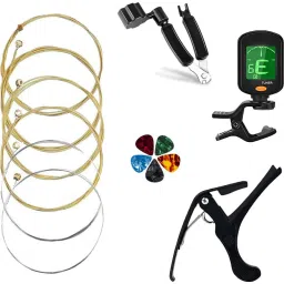 Acoustic Acoustic Guitar Accessories Combo - Guitar String with Capo,Winder &Guitar Tuner Guitar String-49