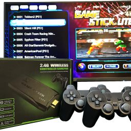 MOBIZAC 4K Ultra HD 2.4G Wireless Gaming Controller Pad Video Game for Smart TVs 64 GB with 20,000+ Classic Games like Tekken 3, Super Mario, Skom Bros, Cross Fire, Contra-3