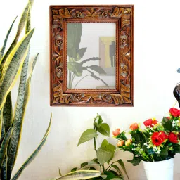 craft tree Engineered Wood Handcarving 9*12 Inch Copper Wall Mirrors-picture-29