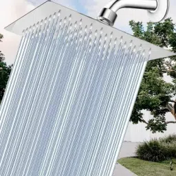 10*10 Ultra Slim Square Rain Shower Head with 8inch Arm Shower Head Fixed Mount-image-10