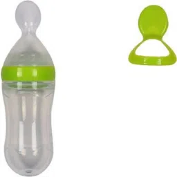 Baby Food Grade Silicone Squeeze Food Feeder with Spoon- Silicon-8