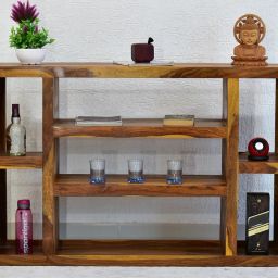 Solid Sheesham Wood (Rosewood) Ruth Multipurpose Bookshelf Solid Wood Open Book Shelf-image-66