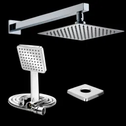 Shower 12 Inch with 12 Inch Square Arm With Hand shower 1.5 meter Hose Pipe Fixed Mount-image-39
