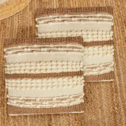 jutie pie Beige Cotton Woven 16x16 inches Cushion Cover-picture-31