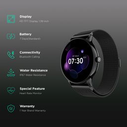 noise Twist Go Smartwatch with Bluetooth Calling (35mm TFT Display, IP67 Water Resistant, Black Link Strap) image 2