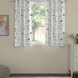 Multicolor Polyester Abstract 5ft Semisheer Eyelet (2 pc) Window Curtains by ROSARAHOME-picture-46