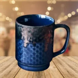 rare planet Handcrafted Blue Textured Ceramic Mugs with Handle-picture-28