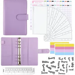 File Folder Ring Binder Notebook Set A6 Notebook Single Ruled 50 Pages-image-75