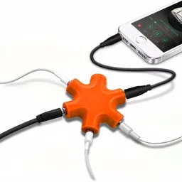 play run Orange ™ 3.5mm 6 - Port Multi Headphone Splitter (Orange)) Phone Converter-33