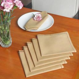 zeba Beige Cotton (16x 16 )Inch Table Napkins (Set of 6)-picture-22