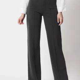 Women Regular Fit Grey Viscose Rayon Trousers-picture-25