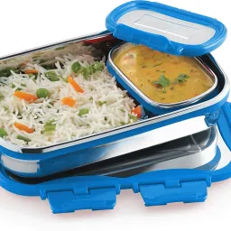 cello Click It Medium Pack for Office & School Use | Leak proof | Easy to clean 2 Containers Lunch Box image 2