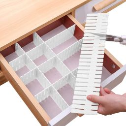 Plastic Adjustable Drawer Organizer|Flexible Drawer Divider For Socks|Tie|Makeup Drawer Divider-image-69