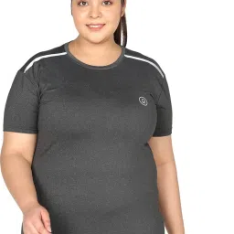 Women Colorblock Round Neck Polyester Grey T-Shirt-image-27