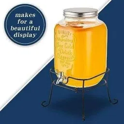 Glassware Beverage 5LTR Dispenser with Silver Tap and Black Metal Stand Bottom Loading Water Dispenser-image-13