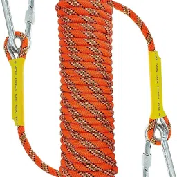 10m (32ft) Nylon Rope with Two Safety Metal Hooks Climbing Rope Orange-14