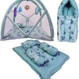Cotton Infants New Born Baby Care Essential Bedding Set Combo Mosquito Net-19