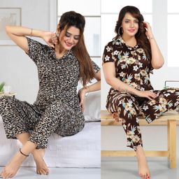 sidwa Women Night Suit Set Multicolor Printed-picture-13