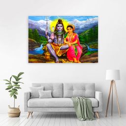91 cm Shiva-Parvati-Lovely-Nature-Art (Posters- 90 cm X 60 cm) Self Adhesive Sticker-image-22