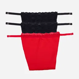 finesse miracle cami Women Black, Red Mock Camisole-picture-1