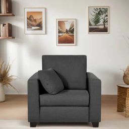 mintwud from pepperfry BIngo Fabric 1 Seater Sofa In Grey Colour-picture-46