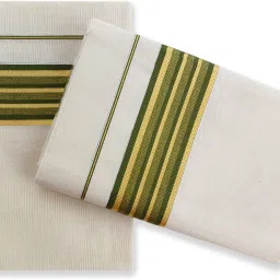 Chithra Fabrics CF 4200 Double Set Olive Green Solid Women Dhoti-image-83