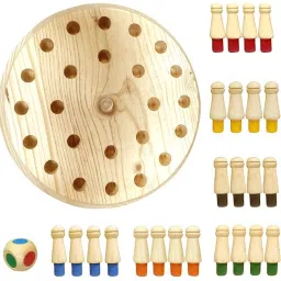 Wooden memory Matchstick Chess Game For Kids Intelligence And Free Spinner 19 cm Chess Board-6