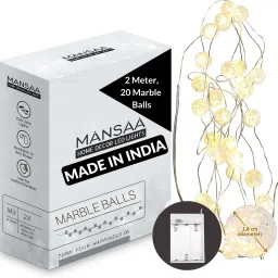 20 LEDs 2 m Silver, White Steady Ball Rice Lights-image-44