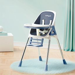 4in1 Convertible Folding Baby High Chair Feeding SeatWith Footrest &Cushion pad-image-79