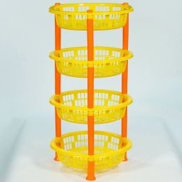 Premium Plastic 4 Steps Kitchen Rack Basket - Fruits Onion, Potato, Vegetables Basket Tray for Kitchen & Office Use, Household (Round) Plastic Fruit & Vegetable Basket Plastic Fruit & Vegetable Basket Plastic Fruit & Vegetable Basket-image-89