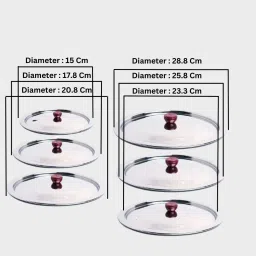 Stainless Steel Set of 6 Multipurpose Lid/Cover with Heat Resistant Knob / 6 inch, 7 inch, 8.5 inch, 9.5 inch, 10.5 inch, 11.5 inch Lid Set-image-23