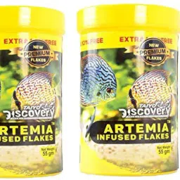 Artemia Infused Flakes Fish Food (55g) Pack Of 2 Sea Food 0.11 kg (2x0.06 kg) Dry Young, Adult, Senior Fish Food-image-55