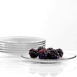 Pack of 6 Glass Clear Glass Saucer Set of 6 for Serving Tea Coffee Snacks Quarter Plate-5