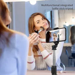 G2L R1 Foldable Wireless Extendable Selfie Stick Monopod Phone Holder Tripod, Monopod Kit, Tripod Clamp image 2