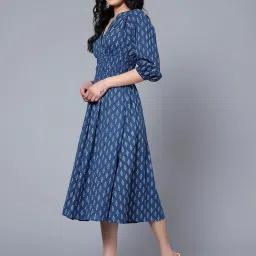 Printed Crepe Stitched Flared/A-line Gown-image-46