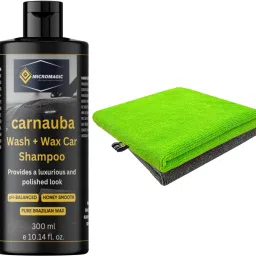 Wash and Wax shampoo 300 ml, 2 pieces of microfiber cloth 350 GSM Combo-image-31