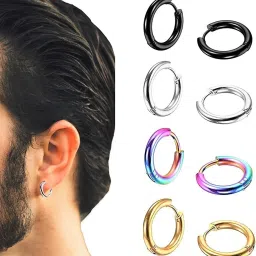 Mens & Women Fashion Jewellery Valentine Platinum Black Blue Golden Silver Surgical Plug Combo Hoop Ear piercing Studs stainless Steel Jewelry Stylish Fancy Party wear casual High Gold Polish Daily use simple Magnet non Pierced Round pressing Dumbell Multicolor press OM Earrings Combo Set pack pierced shape Bali Ear rings Stud Tops Mens Earing Combo for Men Boy Boyfriend Women Boys Girls Gents unisex male girls women design Jewellery Multi Hoops earrings Salman Khan Style daily Use Mens Earrings Cubic Zirconia Stainless Steel, Metal, Brass, Alloy Stud Earring, Hoop Earring, Plug Earring, Tunnel Earring, Earring Set, Clip-on Earring, Drops & Danglers, Huggie Earring-image-20