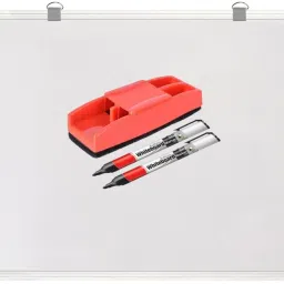 Non Magnetic 2x3 Feet Glossy Marker Board Whiteboard with 1 Duster + 2 Markers | Best For Office, Shop, School & Household Purposes | Lightweight Aluminium Framed with Sliding Hanging Clips (60 cm x 90 cm) Whiteboards-12