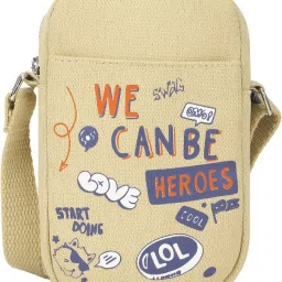 Beige Men & Women Sling Bag Heroes - Beige-image-26