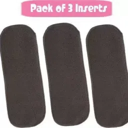5 Layers Bamboo Charcoal Wet-free, Reusable, Washable Nappy Inserts (Pack of 3)-9