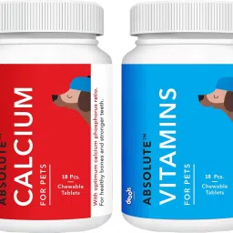 Calcium Tabs and Vitamin Tabs for Pets, 18 Pieces Each Chicken 0.2 kg (2x0.1 kg) Dry Adult, Young, Senior Dog Food-10