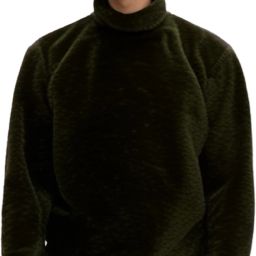 Men Solid High Neck Purple Sweater-image-2