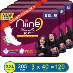 Naturally Soft XXL+ Sanitary Napkins Super Day & Night (Combo 3) Sanitary Pad-image-12