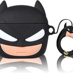meyaar Silicone Case for Apple Airpods 4 (2024) Cute Design for AirPods 4 with Active Noise Cancellation (ANC) with Keychain Shockproof Protective Case (Bat-Man (Black)) image 1