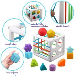 countrylink Baby Shape Sorting Montessori Sensory Toy with Block Colorful Cube & Alphabets image 2